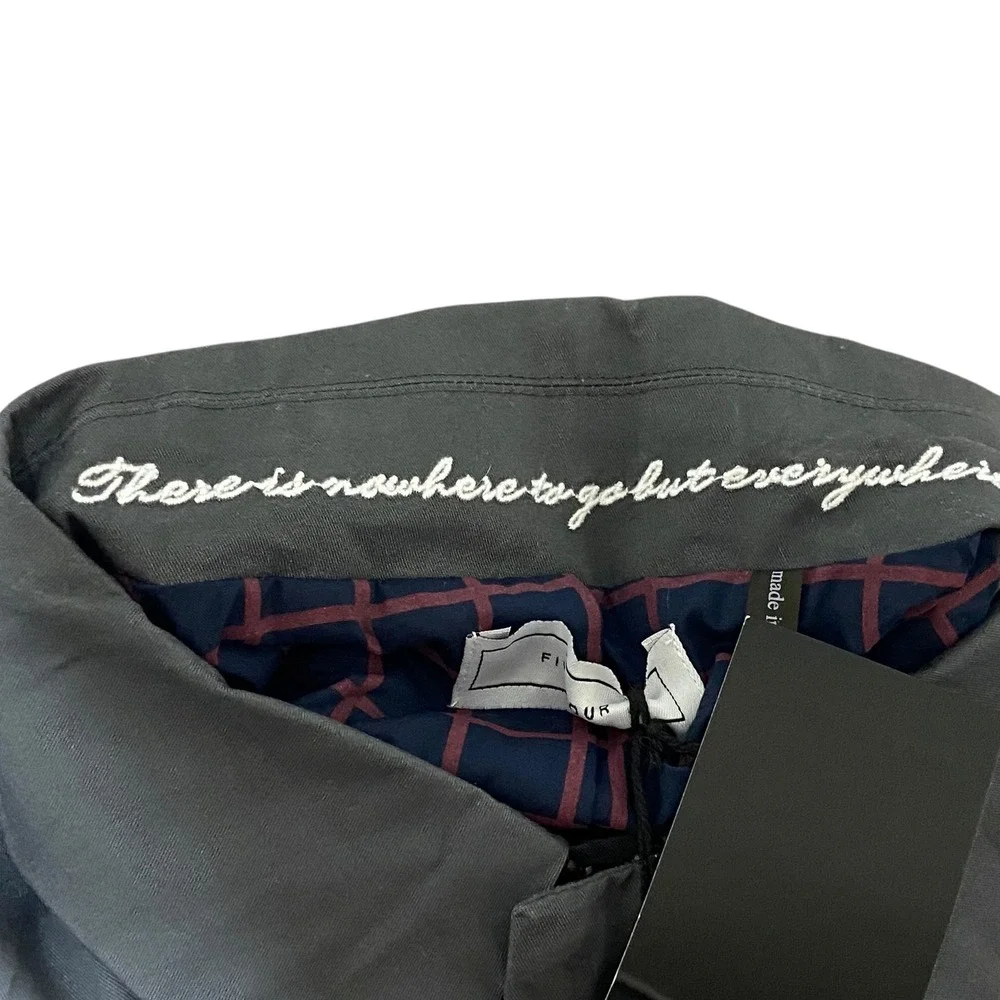 FIVEFOUR NWT Blaine Charcoal Gray Jacket Cotton Lightweight Coat Plaid‎ Lined L